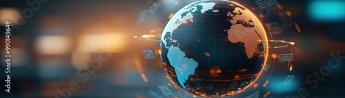 A globe encircled by legal documents and trade stamps, representing global trade barriers and regulatory frameworks, Trade barrier, Regulation of international trade