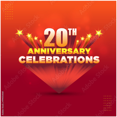 Anniversary Celebrations 3D Logo Unit vector Design Set 5th, 10th, 15th, 20th Years photo