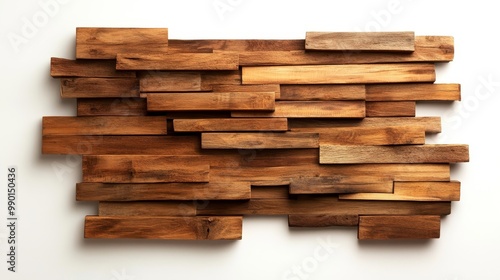 Rustic Wood Wall Panel: Modern Decor Accent, featuring a unique and stylish design. Adds warmth and texture to any space. Ideal for accent walls, backsplashes, and more. photo