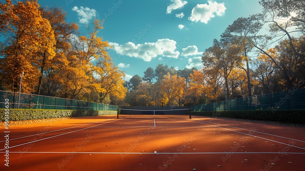 Outdoor Tennis Court On A Sunny Day Outdoor Tennis Court On A Sunny Day