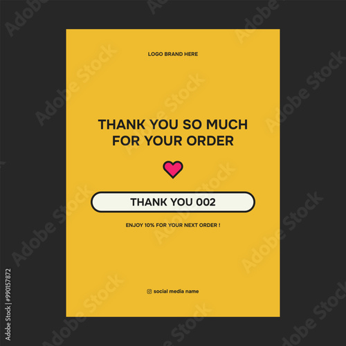Thankyou card design for Insert product card