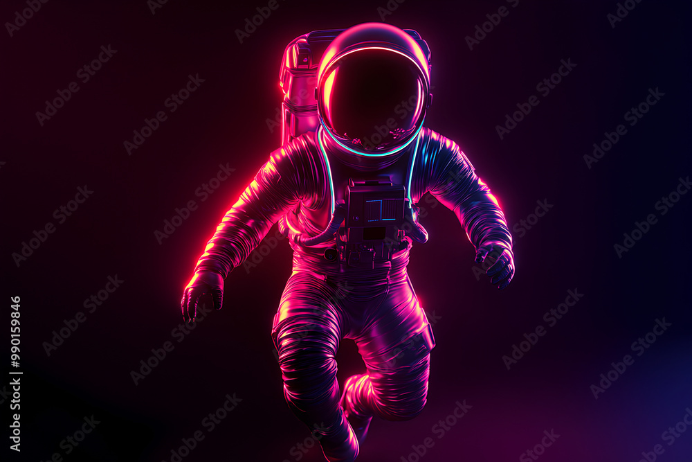 cool space astronaut with neon cool space astronaut with neon