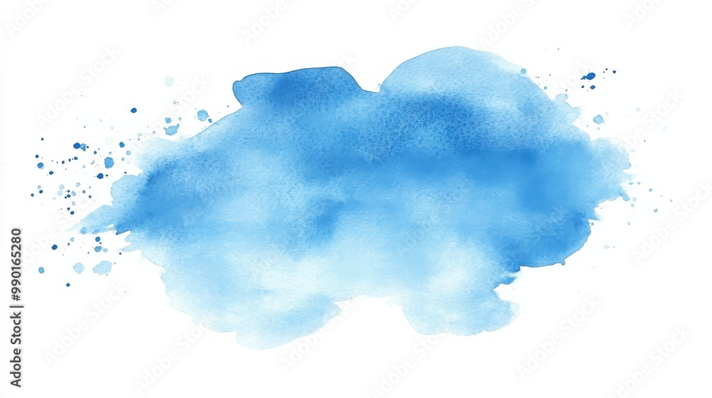 Obraz premium Soft blue watercolor splash with subtle variations, perfect for backgrounds or artistic designs