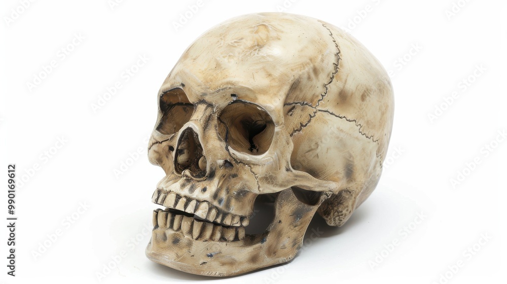 A white skull with a smile on it A white skull with a smile on it