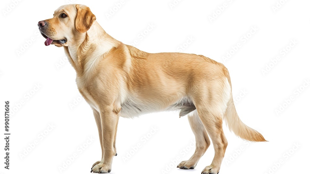 A charming dog standing on a pristine white background. The dog has an endearing expression and a confident stance. Its fur might be soft and shiny. The white background makes the dog stand out promin A charming dog standing on a pristine white background. The dog has an endearing expression and a confident stance. Its fur might be soft and shiny. The white background makes the dog stand out promin