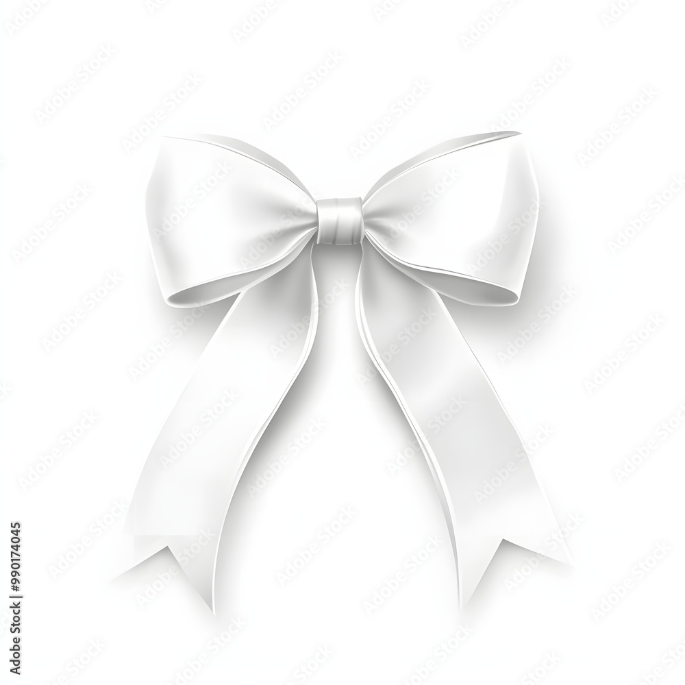 Naklejka premium シンプルな白リボンのシルエット - エレガントなデザイン素材