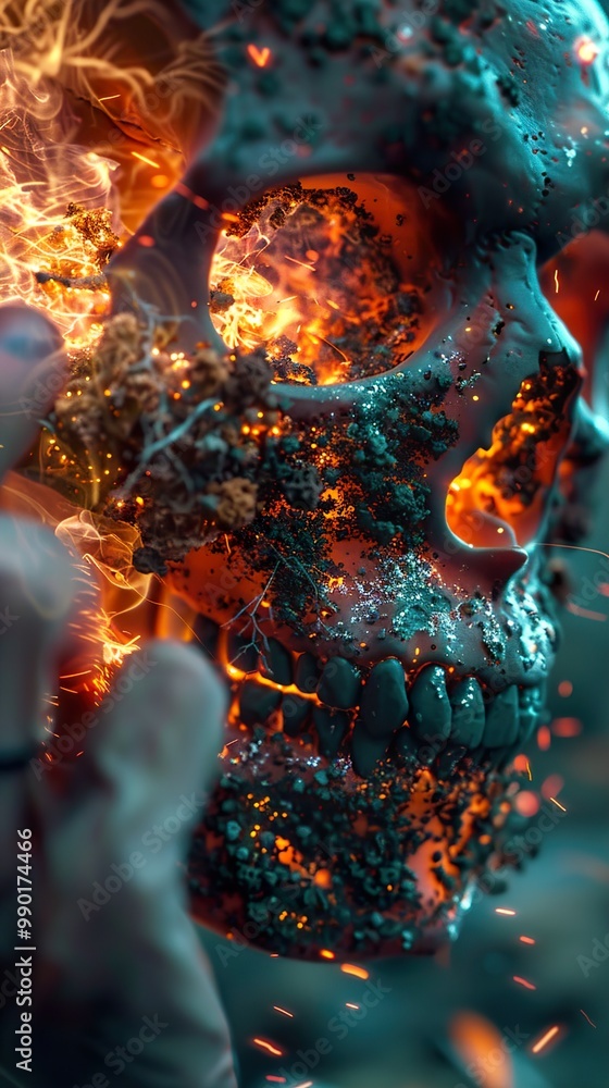 Burning Skull: A Surreal and Dramatic Digital Artwork Burning Skull: A Surreal and Dramatic Digital Artwork