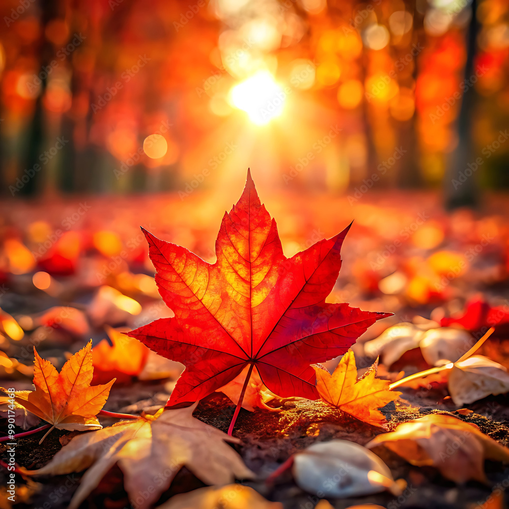 Collection of colorful autumn leaves scattered on the ground in a peaceful park setting
Collection of colorful autumn leaves scattered on the ground in a peaceful park setting
