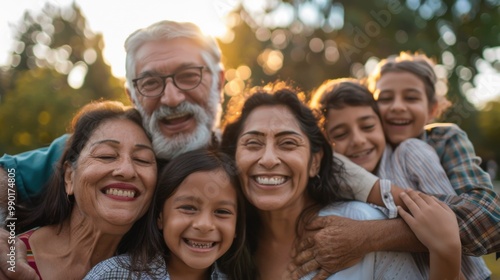 Happy family background illustration generated by ai