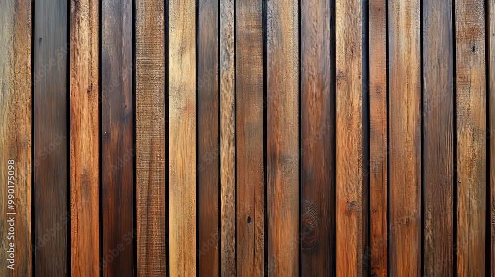 Vertical Wooden Planks with Varied Grain Patterns and Shades of Brown Vertical Wooden Planks with Varied Grain Patterns and Shades of Brown