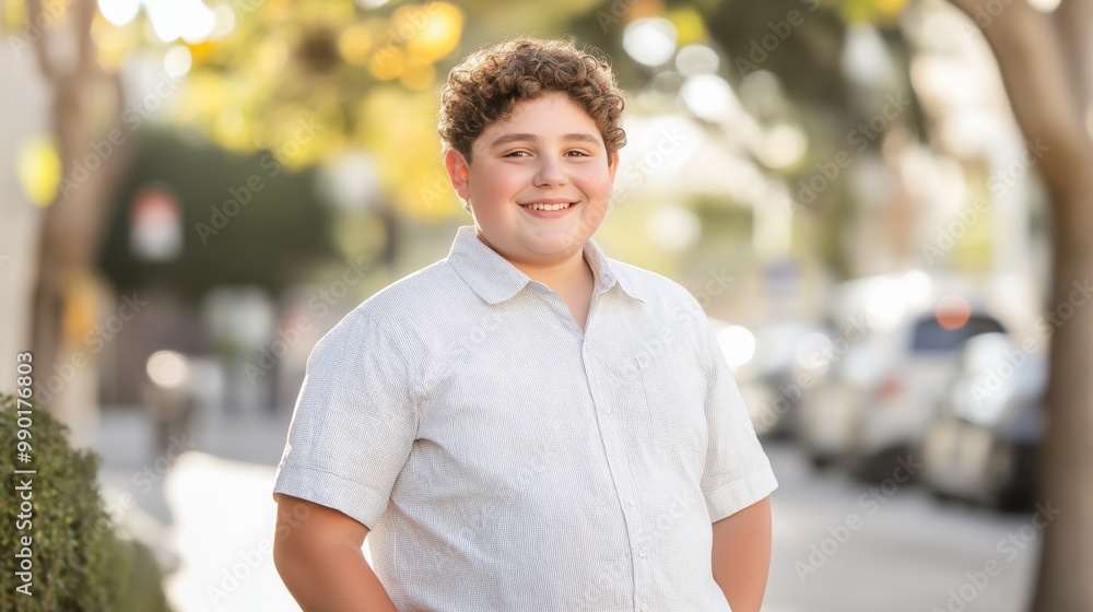 Portrait of a Smiling Teenage Boy in Outdoor Urban Setting with Soft Sunshine Portrait of a Smiling Teenage Boy in Outdoor Urban Setting with Soft Sunshine