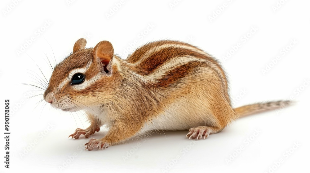Highquality portrait of an adult chipmunk on a white background, perfect for animal lovers. Highquality portrait of an adult chipmunk on a white background, perfect for animal lovers.