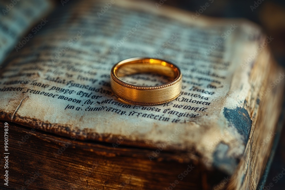 Golden Band on an Antique Book