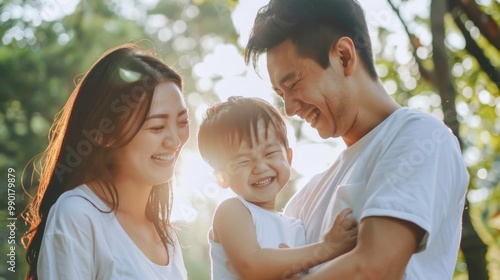 Happy family background illustration generated by ai