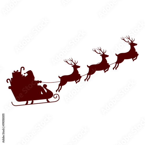 Santa Claus Sleigh Silhouette