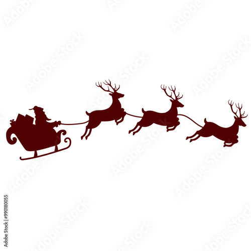 Santa Claus Sleigh Silhouette