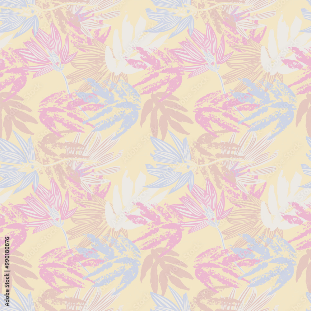 Fototapeta premium Pastel Abstract Floral Seamless Pattern Design