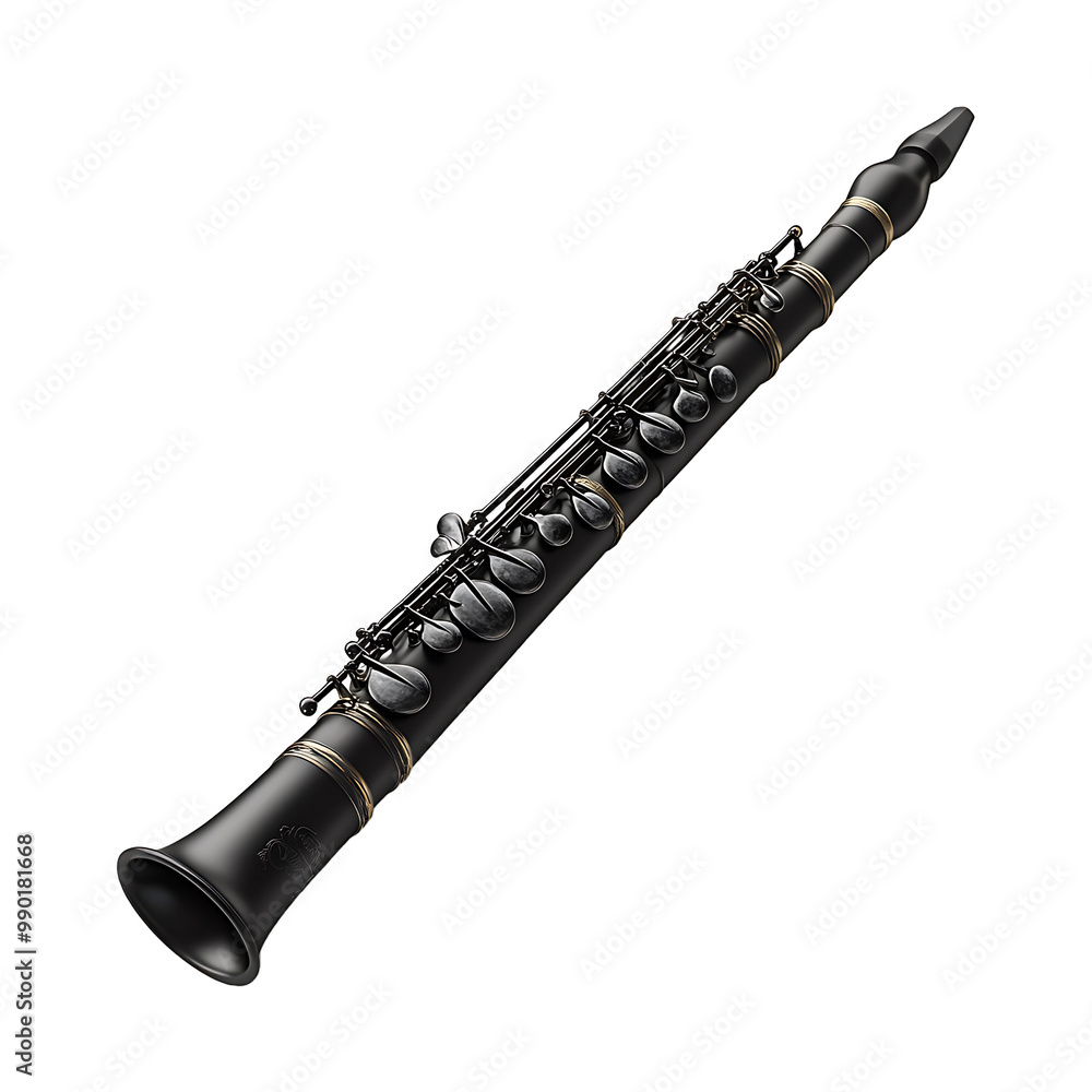Naklejka premium A Black Clarinet isolated on transparent background
