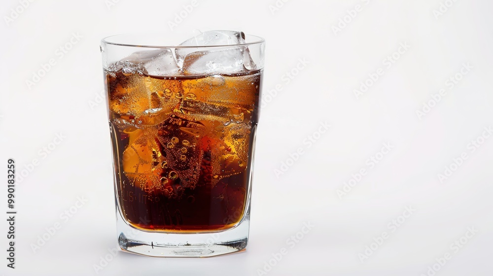 A refreshing drink placed on a pure white background. The drink has an enticing color and an appealing shape. There might be condensation on the glass, adding a touch of freshness. The white backgrou A refreshing drink placed on a pure white background. The drink has an enticing color and an appealing shape. There might be condensation on the glass, adding a touch of freshness. The white backgrou