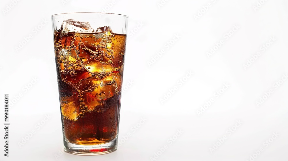 A refreshing drink placed on a pure white background. The drink has an enticing color and an appealing shape. There might be condensation on the glass, adding a touch of freshness. The white backgrou A refreshing drink placed on a pure white background. The drink has an enticing color and an appealing shape. There might be condensation on the glass, adding a touch of freshness. The white backgrou