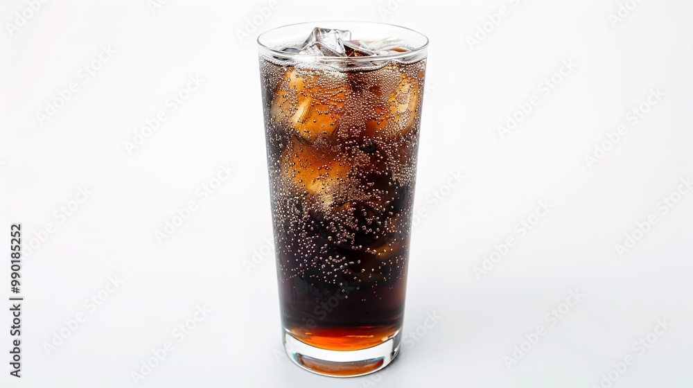 A refreshing drink placed on a pure white background. The drink has an enticing color and an appealing shape. There might be condensation on the glass, adding a touch of freshness. The white backgrou A refreshing drink placed on a pure white background. The drink has an enticing color and an appealing shape. There might be condensation on the glass, adding a touch of freshness. The white backgrou