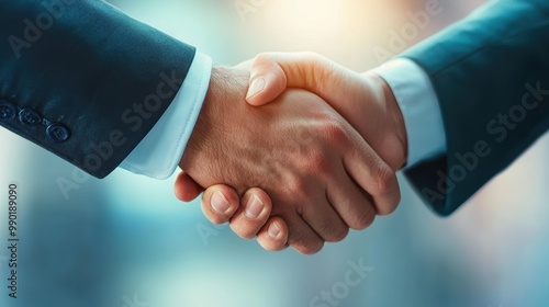 A businessperson shaking hands with a client, signifying the importance of strong relationships and partnerships for business success.