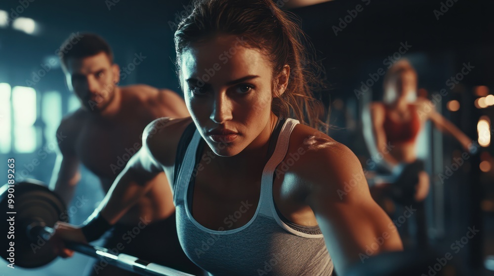 people training in gym