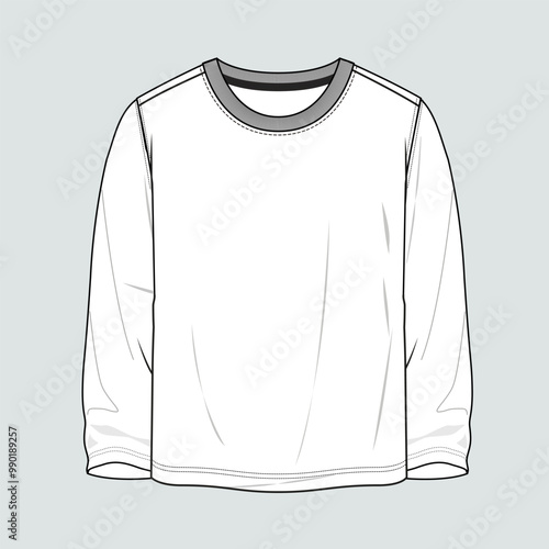 Short sleeve T shirt Technical Fashion flat sketch vector illustration template front and back views. Clothing design mock up for men's