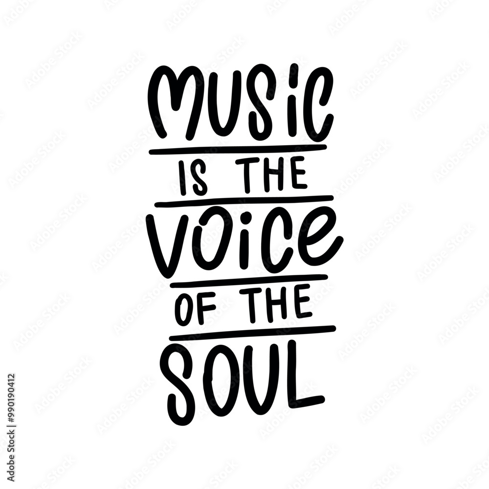 Naklejka premium Stylish and melodic statement about music as a form of self-expression. The lettering 