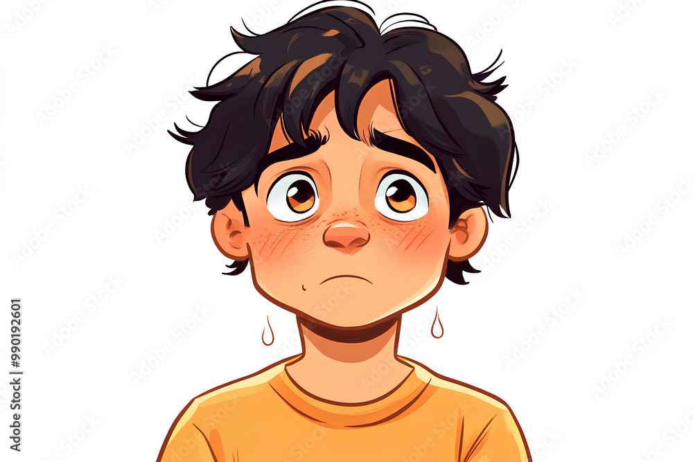 Crying Teen Avatar Cartoon Illustration Crying Teen Avatar Cartoon Illustration