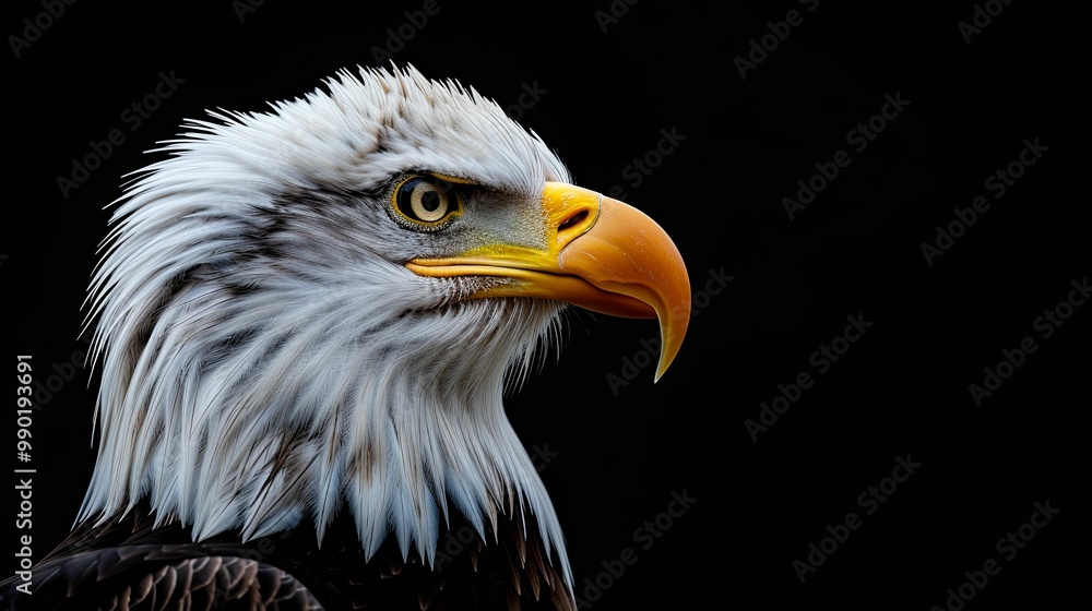 Close-up Portrait of a Bald Eagle with a Black Background Close-up Portrait of a Bald Eagle with a Black Background