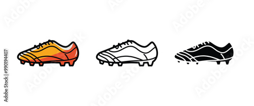 Soccer Shoes Footwear Flat Vector Isolated on White Background