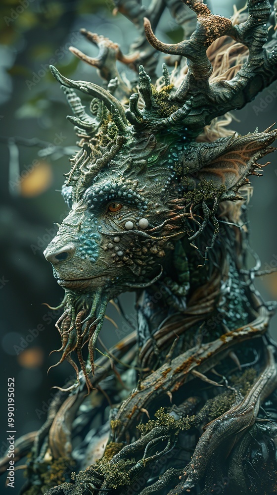 Enchanted Forest Creature: A Detailed Digital Painting Enchanted Forest Creature: A Detailed Digital Painting
