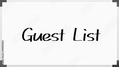 Guest List のホワイトボード風イラスト