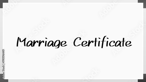 Marriage Certificate のホワイトボード風イラスト