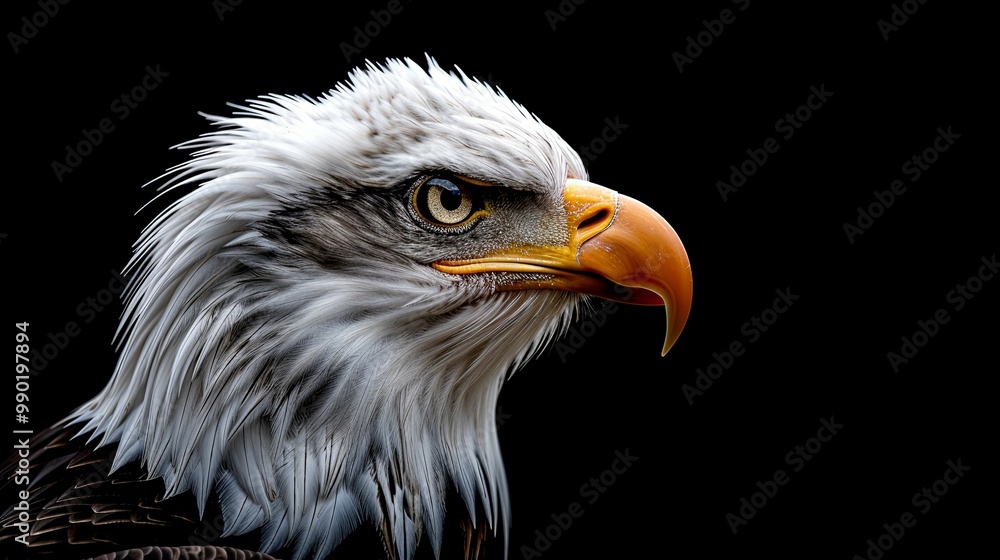 Close-up Portrait of a Majestic Bald Eagle with Intense Gaze Close-up Portrait of a Majestic Bald Eagle with Intense Gaze