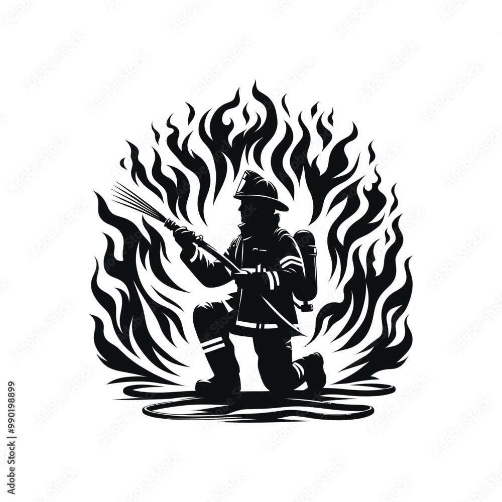 Fototapeta premium fireman, firefighter,