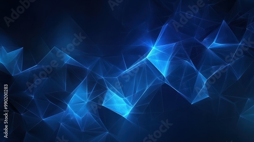 Abstract futuristic - technology with polygonal shapes on dark blue background, Ai generated image