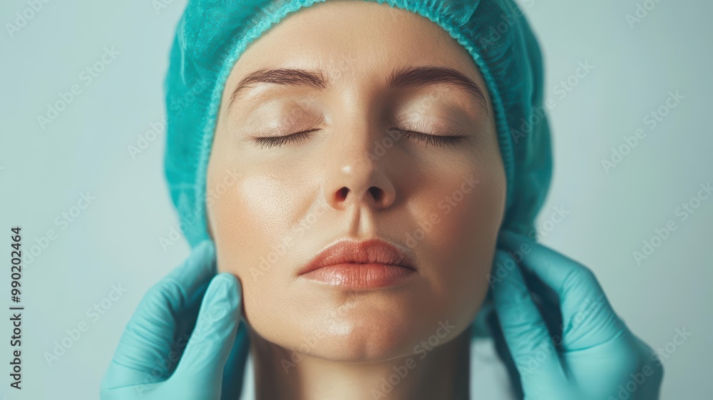 Surgeon's hands carefully sculpting a patient's nose during rhinoplasty Surgeon's hands carefully sculpting a patient's nose during rhinoplasty