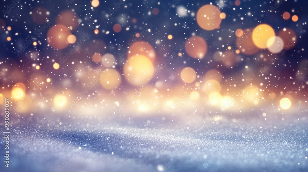 Illumination and snow blurred background Illumination and snow blurred background