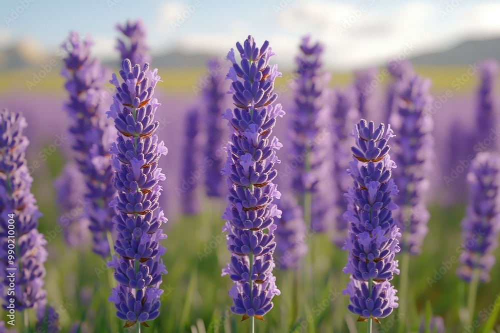 Naklejka premium Lavender Field in Bloom