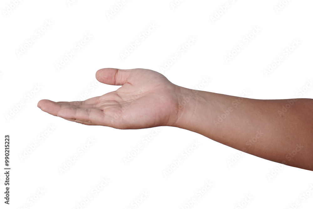 Male person hand receiving gesture, asking for help or donation, cut out isolated Male person hand receiving gesture, asking for help or donation, cut out isolated