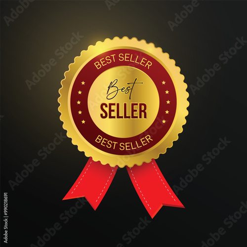 vector best seller Award golden label and badge design