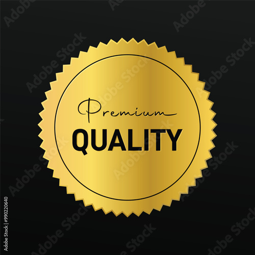 vector Premium quality label gold and black design