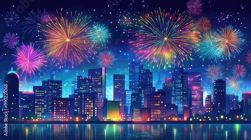 Wallpaper Mural New Year's Eve Celebrations in Major Cities Around the World, Generative AI Torontodigital.ca