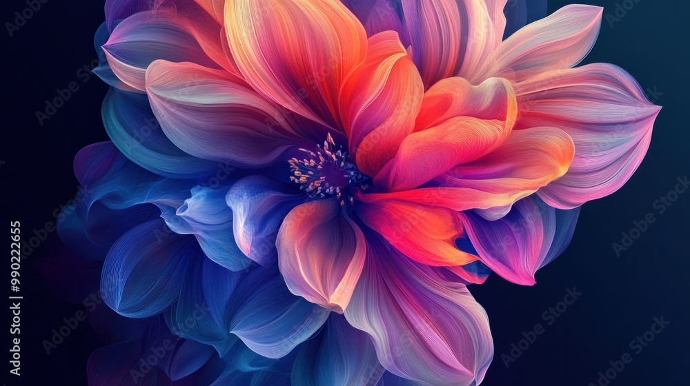 Beautiful abstract colorful flower design. Generative AI Beautiful abstract colorful flower design. Generative AI