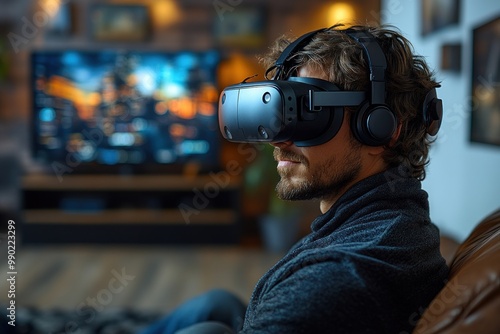 Man Experiencing Virtual Reality