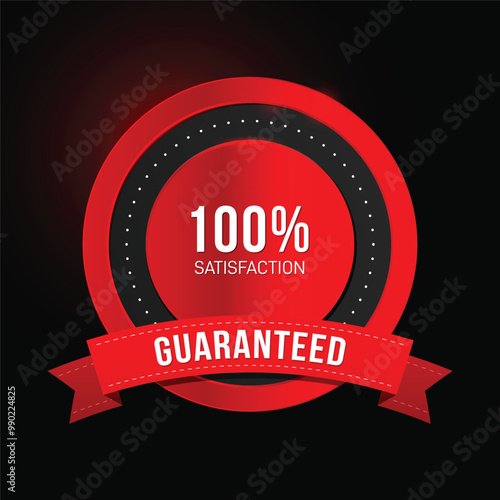 ector 100% satisfaction guaranteed red badge design