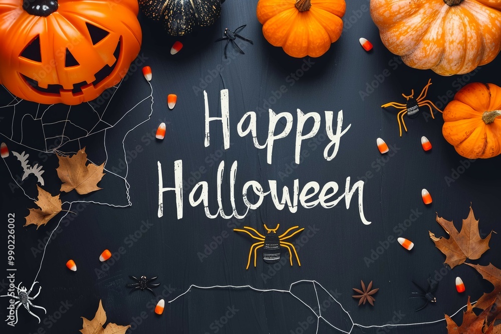 Halloween greeting card featuring the words Halloween greeting card featuring the words