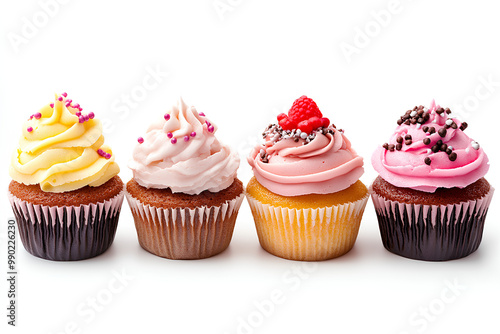 cute cupcake set, white background